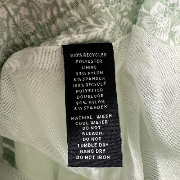 Saks Fifth Avenue Men’s Swim Trunks Sm Seafoam Green Floral Drawstring Recycled - Picture 3 of 8